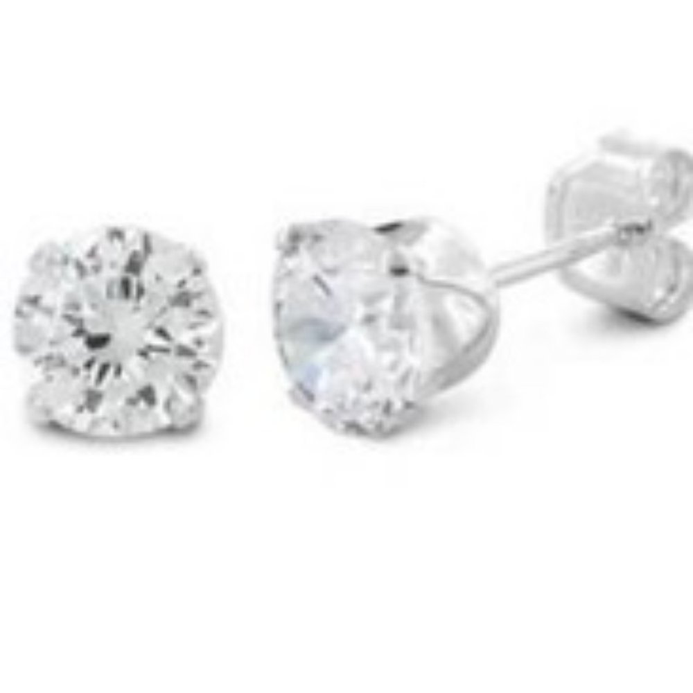 1.00 Ct. TW CZ Earrings Studs NEW